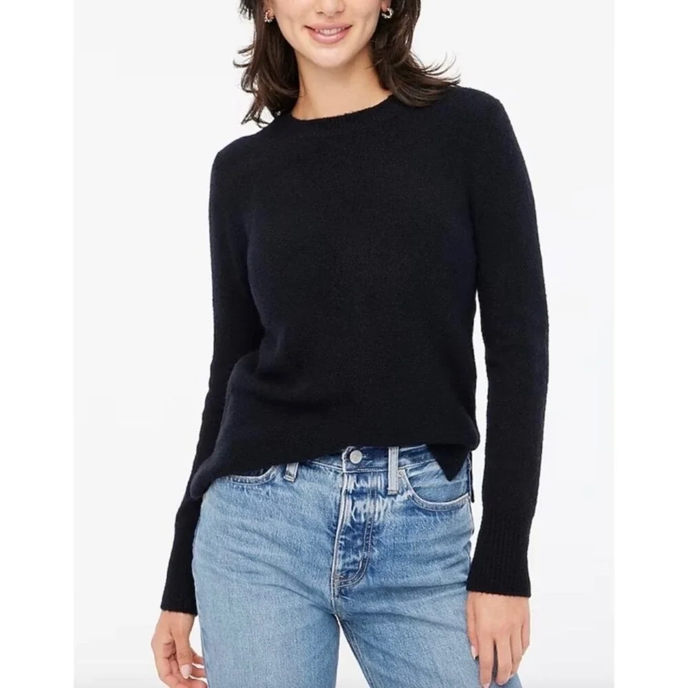 J. Crew Black Extra-Soft Yarn Crewneck Sweater Size‎ Small